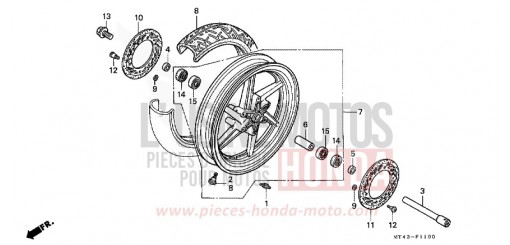 FRONT WHEEL (VFR750FL/FM/FN/FP) VFR750FM de 1991